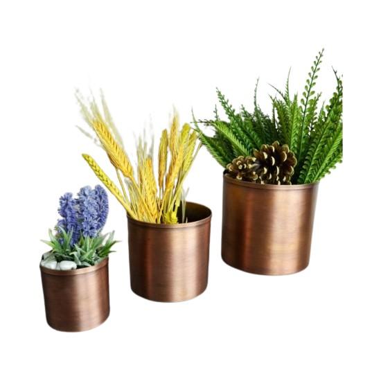 

Медный весенний цветочный горшок 3-Set Flat Oxide T2567-3