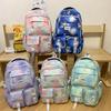 Cartoon Print Backpack Middle School Student Schoolbag Large Capacity Backpack