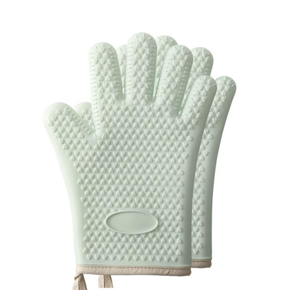 Küchen-Mikrowellenofen Silikon Hitzebeständige Handschuhe Verdickt mit Baumwollfutter, Hochtemperatur-Backhandschuhe