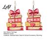 Lightweight Daily Earrings 1 Pair Acrylic Book for Women Vintage Stacking with Pink Art Themed Party Bow And Heart Funny Dangle Jewelry Back