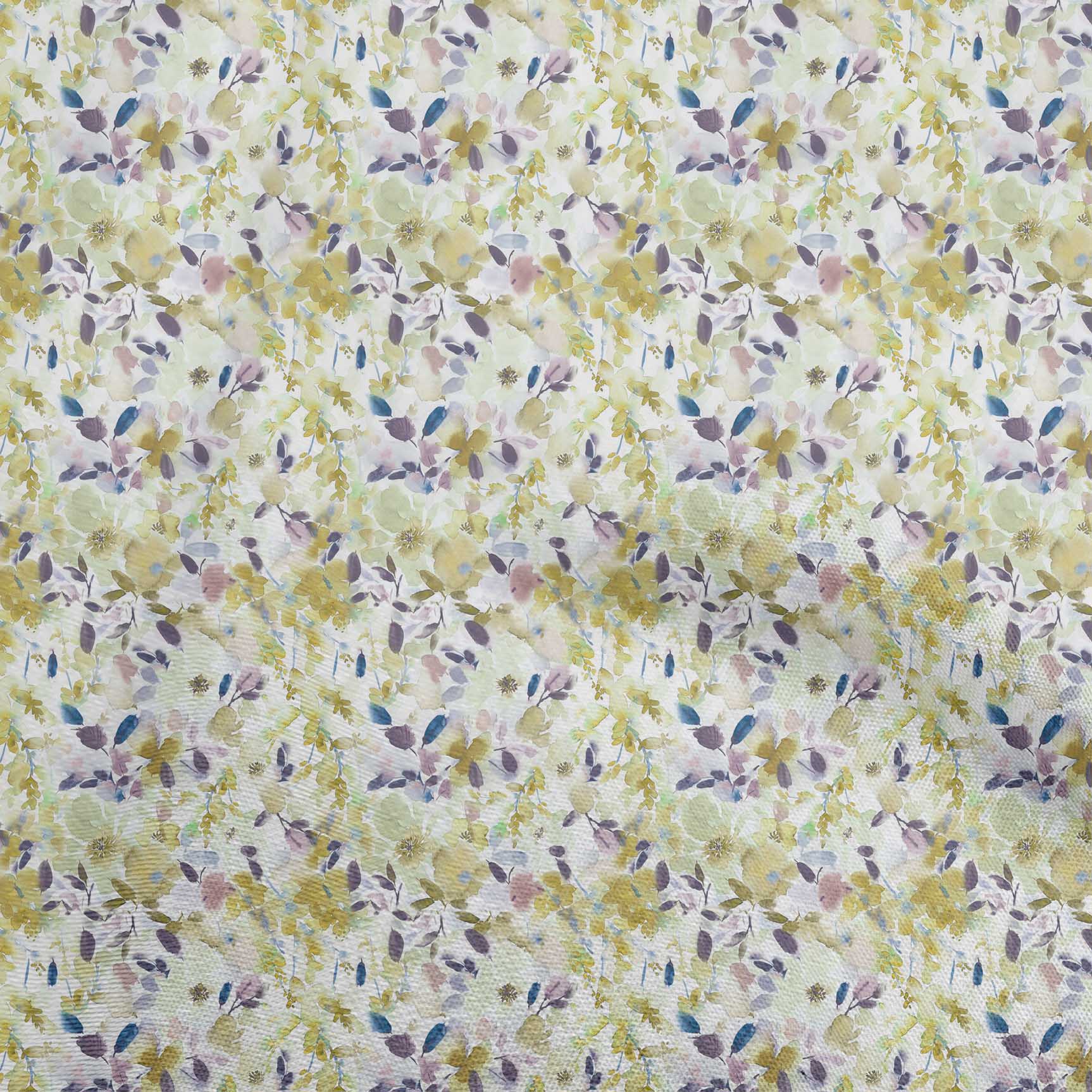 

OneOone Cotton Flex Medium Blue Fabric Watercolor Floral Diy Clothing Quilting Тканина Тканина з принтом на ярди 40 дюймів 42 Inch Wide - Viscose Chiffon жовтий