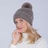Women's Autumn Winter Plush Knitted Soft Rabbit Wool Hat Warm Beret