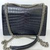 [Pre-Owned] Saint Laurent Sunset Croc Effect Shoulder Bag 'Black' - Excellent #1HH642P