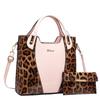 New Leopard Print Mother Bag Spliced Bright Leather Handbag Middle-aged Mother Bag Large Capacity Multi-functional Women's Shoulder Bag