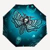 Gothic Moth Skull Umbrella, Portable 3 Fold Compact Umbrella for Men & Women,S184