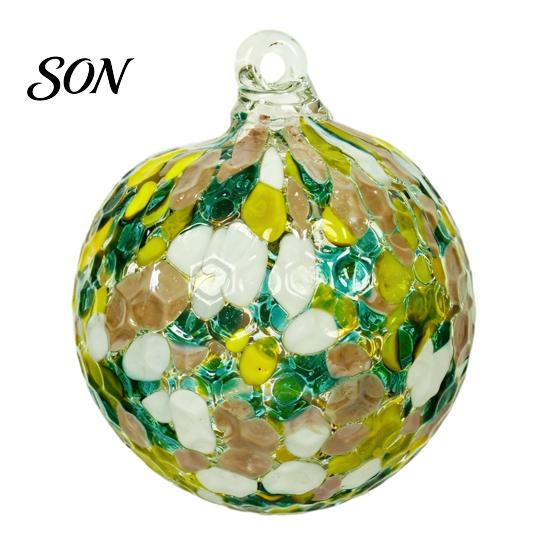 Ricordi in Vetro Artigianale Pallina Decorativa Soffiata a Mano, Colorata Decorazione Natalizia da Appendere Ornamenti Fatti a Mano per Albero, Finestra, Patio, Giardino, Interno