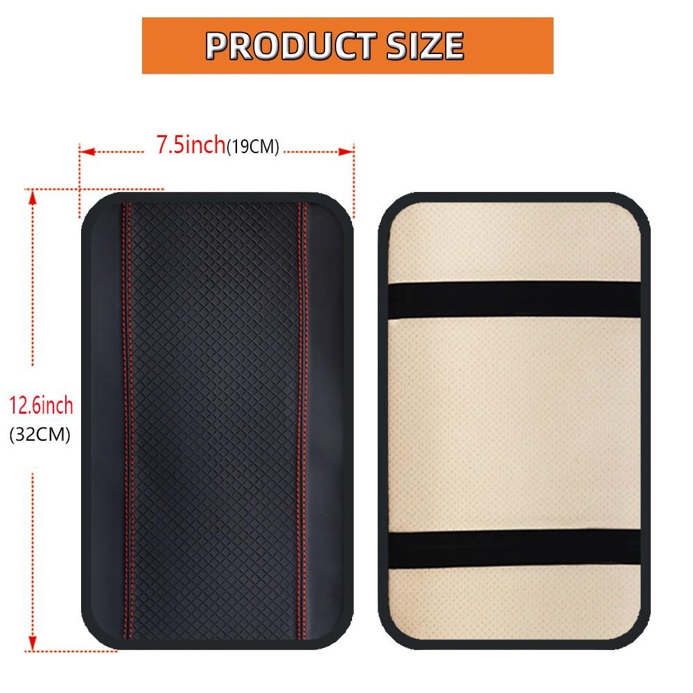 Car Armrest Box Pad Fiber Leather Embossed Double-line Non-slip Central Armrest Protect Cover Universal Auto Styling Accessories