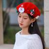 Christmas Element Red Woolen Beret