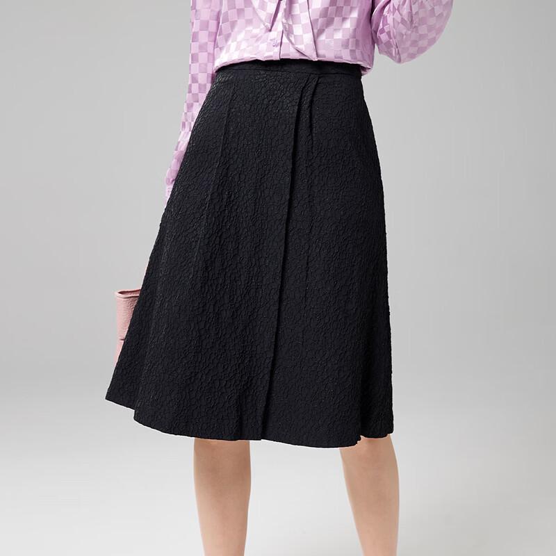 Women s Summer High-Waist A-Line Skirt with 3D Floral Texture L