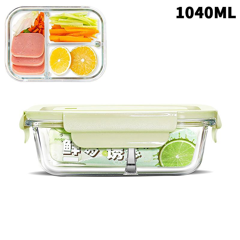 1/2/3 Fack Förtjockad Läckagesäker Mikrovågsugnssäker Matlåda Hög Borosilikatglas Bento-låda Med Lock Lufttäta Matlådor