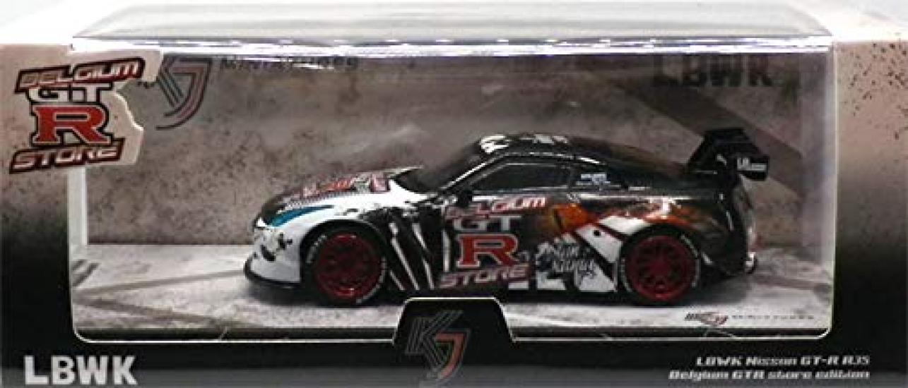 

KJ Miniatures LBWK Nissan R35 Belgium GTR store edition finished product 1/64 GT-R