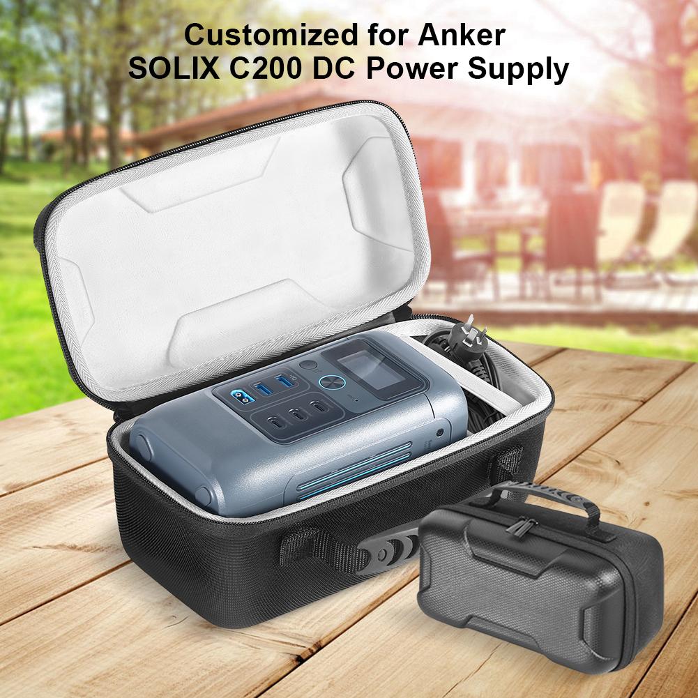 Travel Storage Holder EVA Protective Travel Case Carrying Bag for Anker SOLIX C200 DC Power Bank Station