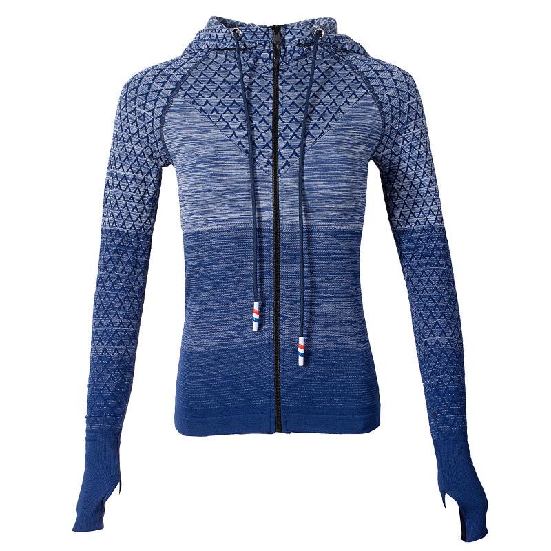 Women's Quick-Dry Slim Fit Hooded Jacket for Yoga and Sports, Long Sleeve Zip Cardigan for Autumn and Winter Fitness.