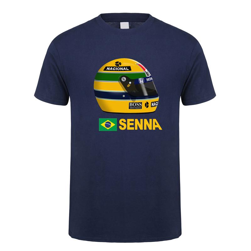 Fashion Sports Summer Outdoor New Hero Ayrton Senna T Shirt Men Short Sleeve Cotton T-shirts Funny Cool Man Tshirt  Clothes Tops