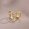 Sparkling Gold Color Circle Earrings Female Engagement Jewelry with Brilliant Zirconia Fashion Daily Wearable Accessories