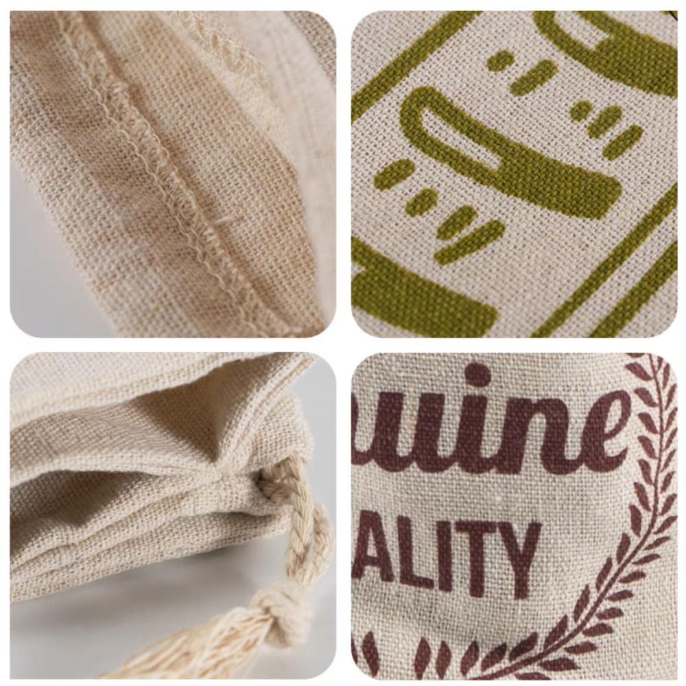 A reusable linen bread storage bag - an unbleached drawstring bag for the natural storage of homemade bread and pastries