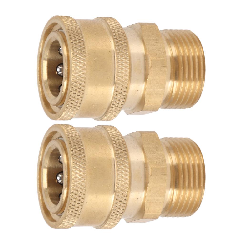 2Pcs Pure Copper M22 High Pressure Washer Fitting Adapter 3/8 Inch NPT Female To M22 Male Adapter