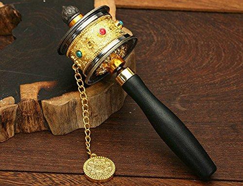 Prayer Wheel, Tibetan, Buddhist, Buddhist Sutra Transfer Device, Manikoro, Ritual Implement, Gold Decoration
