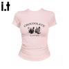 :CHOCOOLATEit Women's Trendy Slim-Fit Short Sleeve T-Shirt