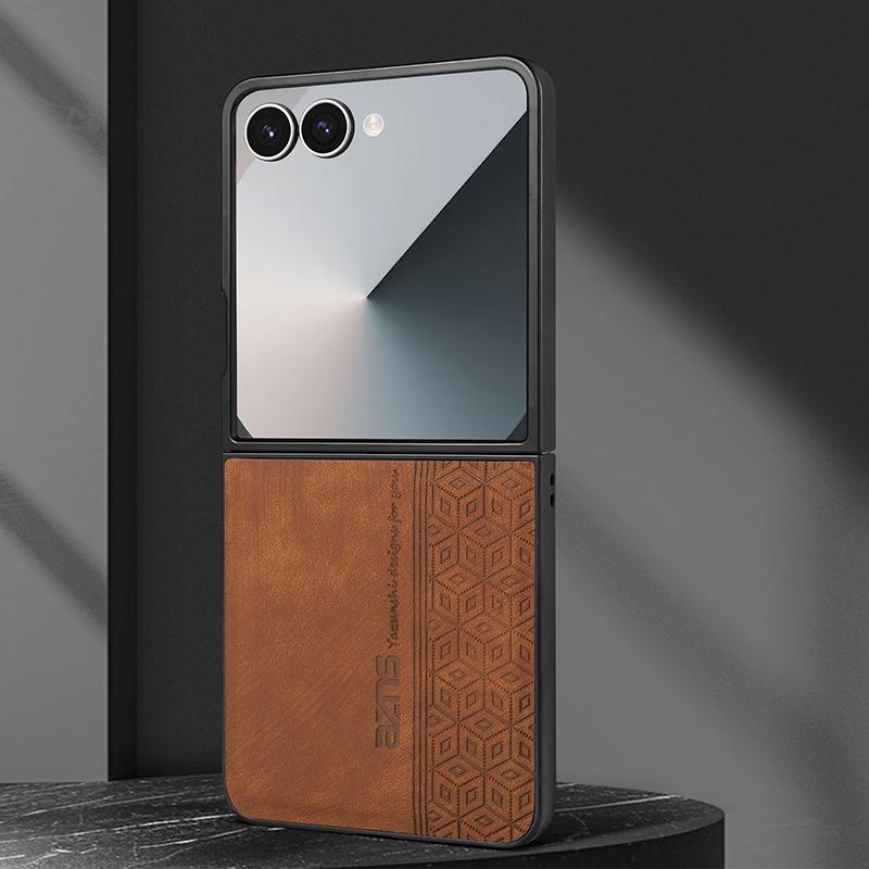 Case For Samsung Galaxy Z Flip 8 Z Flip 7 FE 6 5 4 3 Phone Case Retro Style Business Flip Cover For Samsung W25 W24 Flip Cover 5G