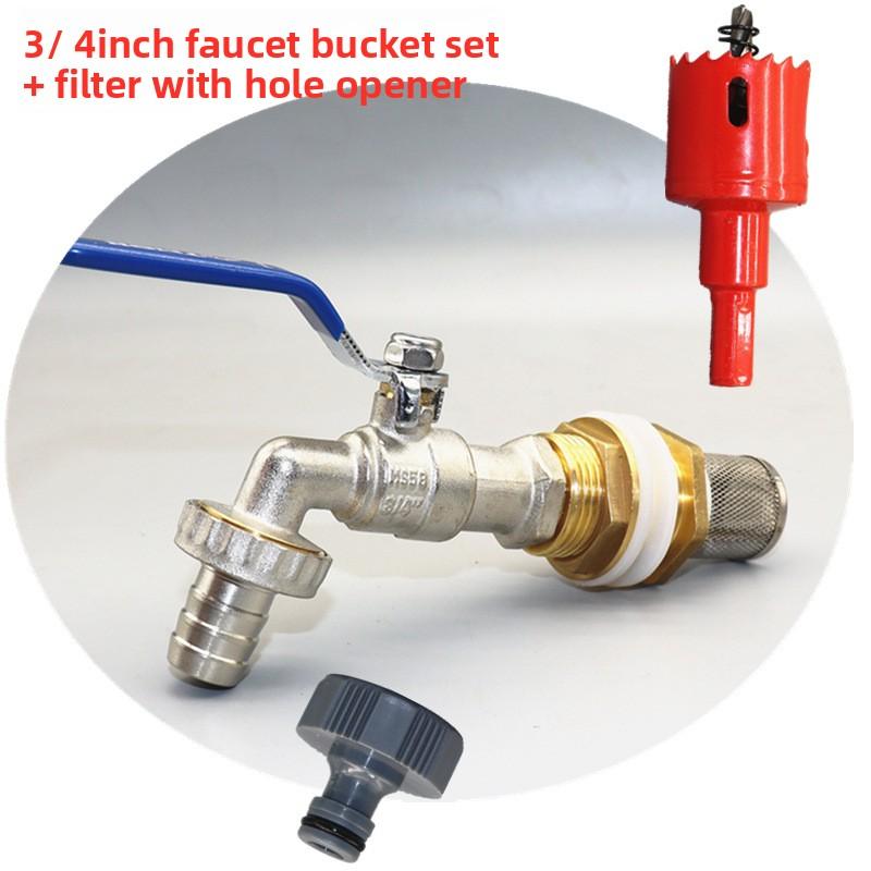 1/2" 3/4" Messing-Wassertank-Anschlusssatz, mit Legierungshahn, Dichtung, Kupferrohr, Fischtank-Kupplung, Gartenbewässerungsschlauch-Adapter
