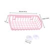 Pink Plastic Suction Storage Rack For Kitchen Bathroom Wall Mount Hollow Drainable Organizer 3Kg Capacity Draining Rack