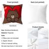 Classic Cartoon Cartoon Bear Cushion Cover Soft & Easy-Wash Pillow Case – Versatile For Couch, Bed, Travel And Office