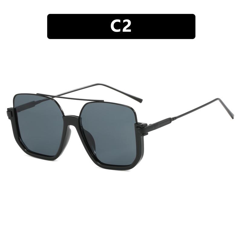 2023 Korean Style Retro Large Frame Double Bridge UV Protection Sunglasses for Driving.