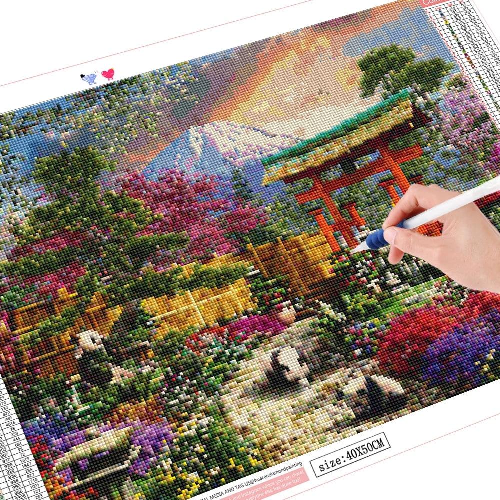 Full Square Diamond Painting Portrait Colorful Animal Diamond Embroidery Wolf Owl Panther Picture of Rhinestones Stitch Cross Christmas Decoration