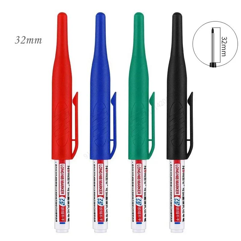 32/20mm Waterproof White Oily Deep Hole Long Nib Head Markers Pen Set for Metal Perforating Bathroom Woodworking Decoration Tool