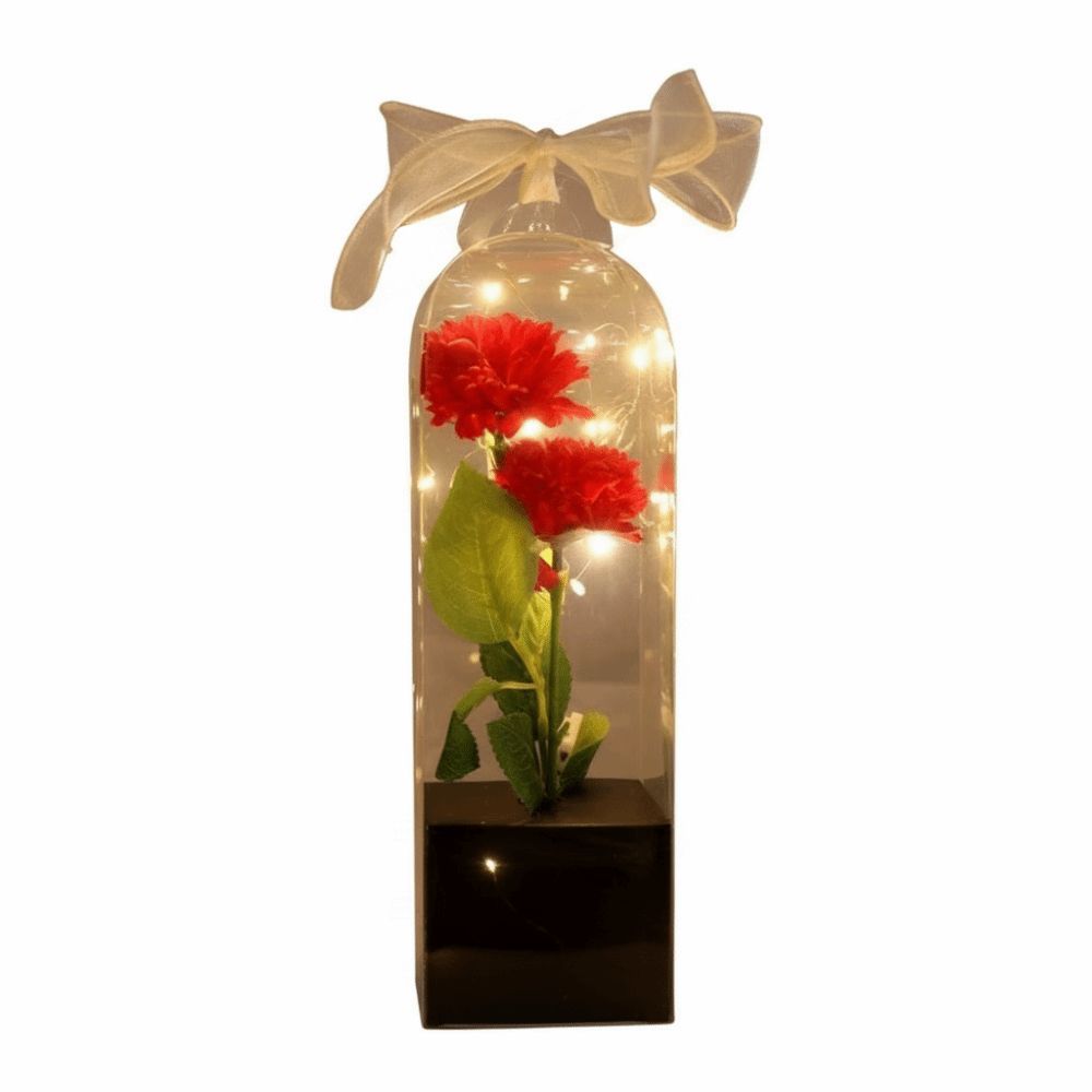 Popular Simulation Artificial Flower with Box Exquisite Fake Flower Gift Carnation Rose Bouquet Mother's Day