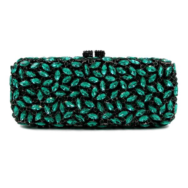 WHTUOHENG Blaue Strasssteine Silbernes Metall Abend-Clutch-Tasche Für Damen Kristall Hochzeit Braut Handtasche Diamant Party Abschlussball Clutches