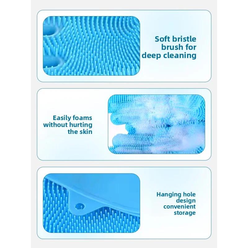 Silicone Pet Grooming Gloves Dog Cat Bath Shampoo Brush Hair Remover Massage Cleaning Scrubber