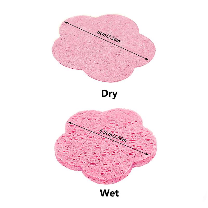 Plum-Shaped Face Cleaning Sponge Pad For Exfoliator Mask Facial Spa Massage Makeup Removal Thicker Compress Natural Cellulose