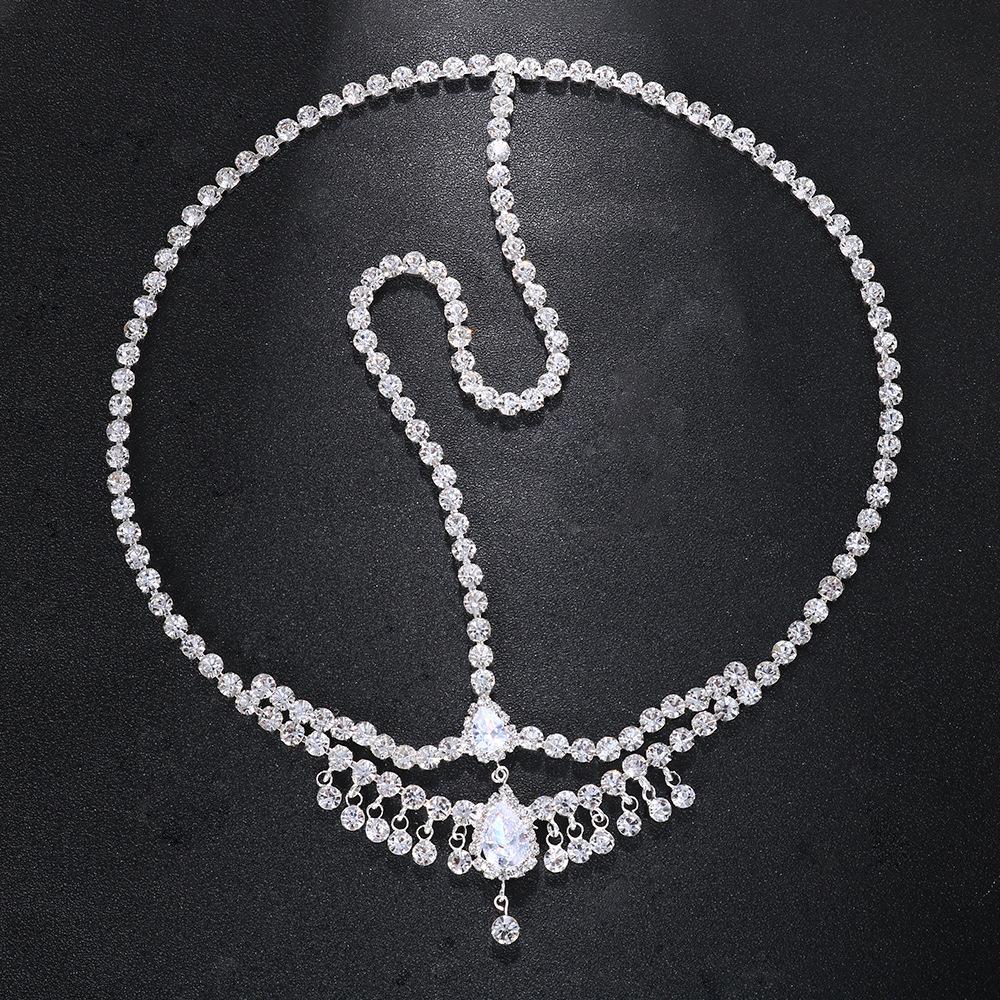 Vintage Trend Rhinestone Head Chain Forehead Headband Indian African Bohemian Hair Accesories Crystal Fringe Tiara Headdress