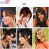 Long Bangs Clip In on Front Hair Bang Side Fringe Hair Extension Natural Synthetic Bangs Hair Women Bangs Synthetic Hair Pieces