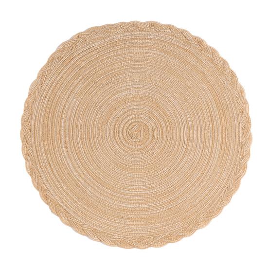 Round Braided Placemats Heat-Resistant Placemats for Dining Tables Stain-Proof 15 inch Non Slip Kitchen Table Place Mats Natural Farmhouse Decor