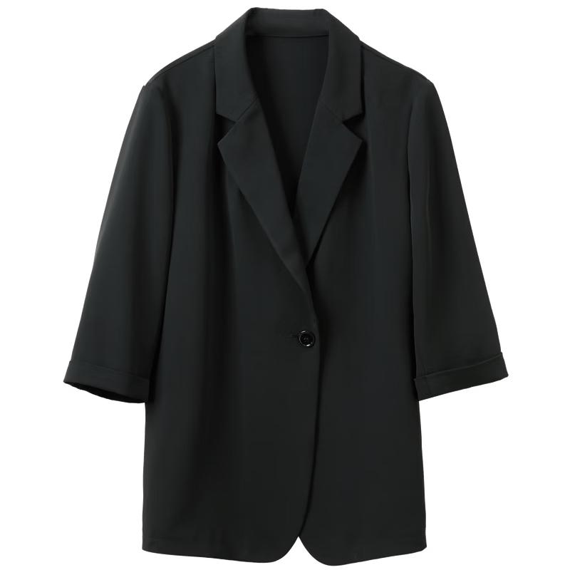 Sancai 2026 Spring Loose Fit 3/4 Sleeve Blazer