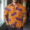 Men's Fashion Casual Loose Halloween Printed Short Sleeve Shirt