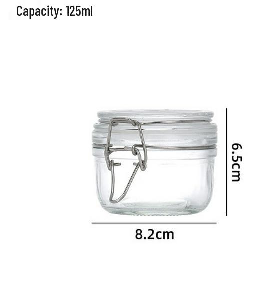 In Stock Transparent Graduated Glass Storage Jar with Sealed Buckle for Moistureproof Tea or Mason Jar Storage