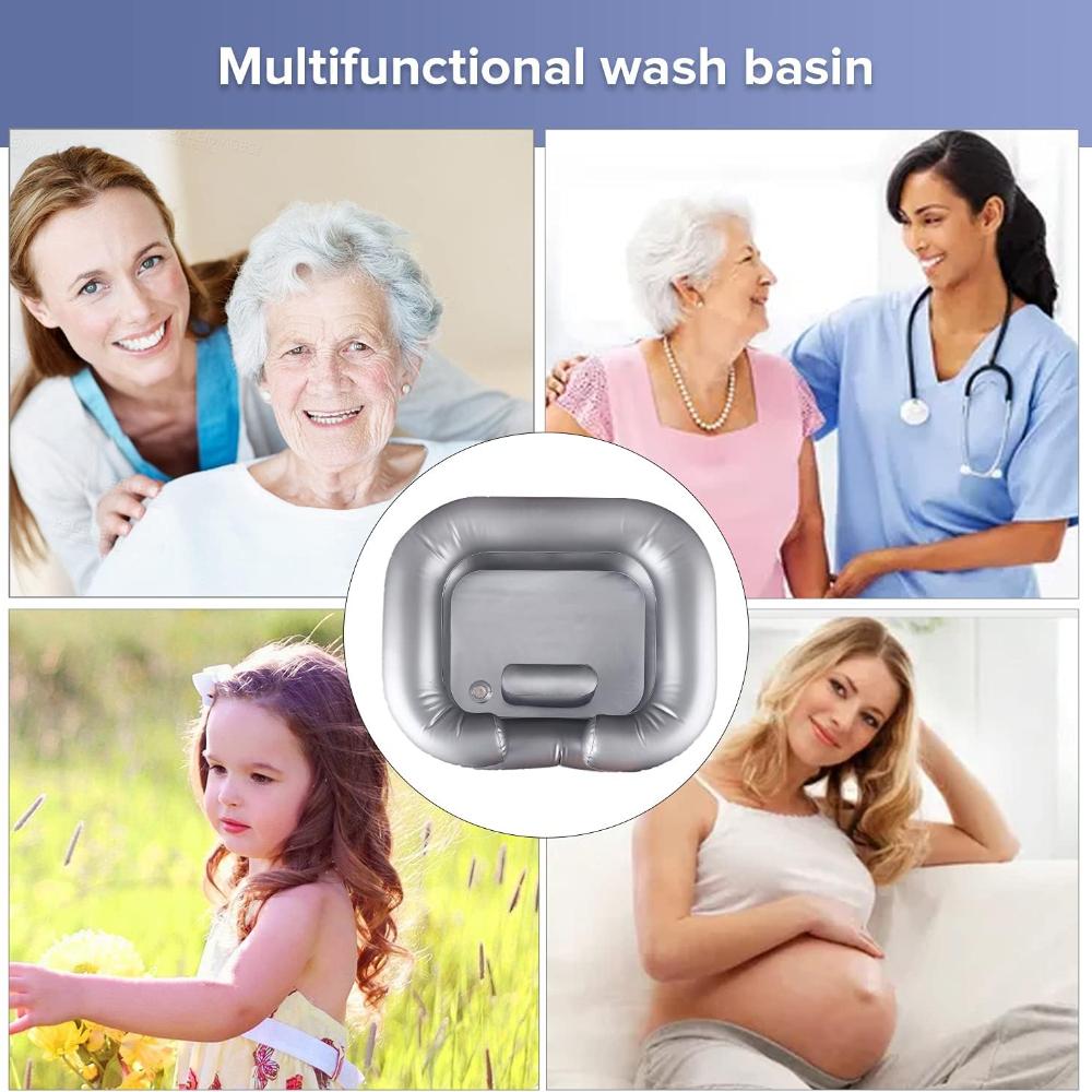 Portable Inflatable Shampoo Basin Bowl Hair Washing for Bedridden Disabled Injured Hair Wash Tub for Dreadlocks and At Home Sink