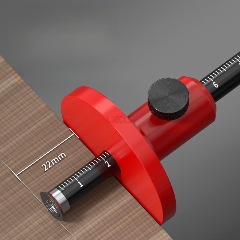 15cm/6inch Fine Wooden Tenon Scriber Quick Depth Measurement Marking Ruler Parallel Line Drawing Tool Adjustable Scribing Ruler