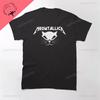 Funny Cat Meowtallica Cat Rock Music Print T-Shirts Rock Music Men Tops Fashion Oversized Tee Comfortable Unsiex Couple Wears