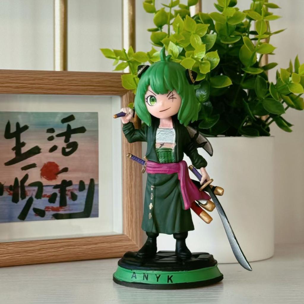SPY×FAMILY Anya Forger as One Piece Luffy Zoro Anime Action Figure Toys 13CM