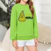 Kids' Long Sleeve Loose Pullover Letter Printed Round Neck Sweatshirt