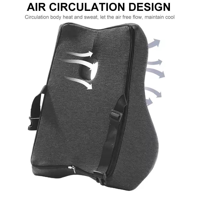 1pc Office Waist Pillow Ergonomic Lumbar Support Memory Cotton 4D Curved Waist Pad Car Waist Rest Office Waist Pillow