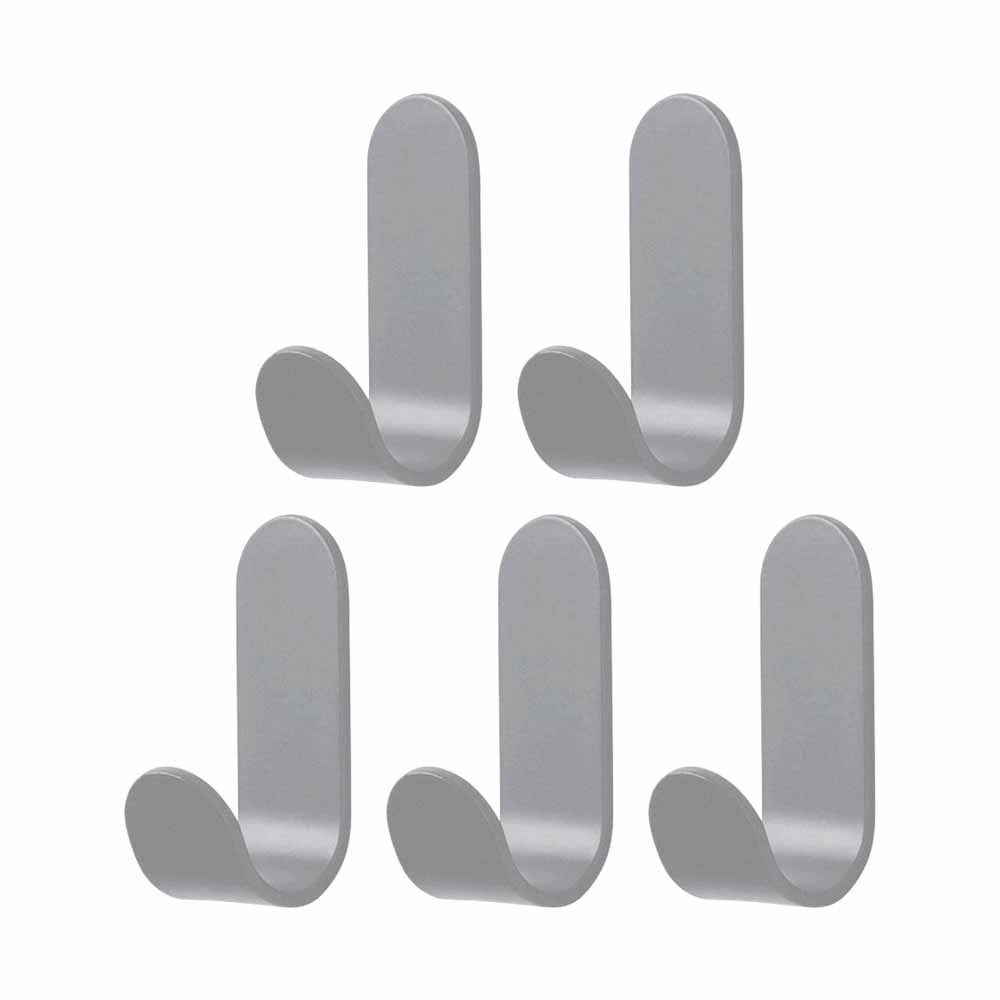5Pcs Strong Adhesive Self Adhesive Hook Non Perforated Load-bearing Wall Wall Mounted Hook Self Adhesive J-shaped Design