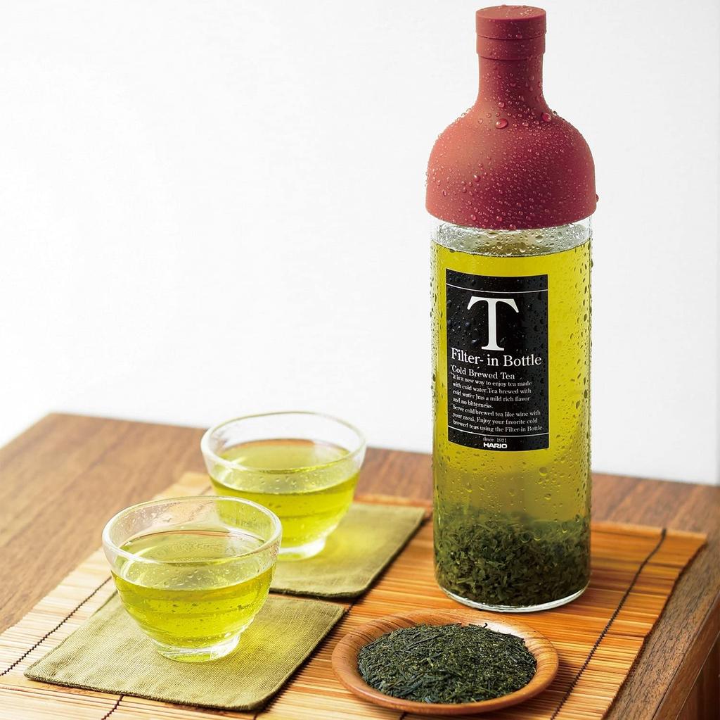 HARIO Filter-in Bottle, Boiler/Dishwasher Safe, 750ml, Red, Made in Japan, FIB-75-R
