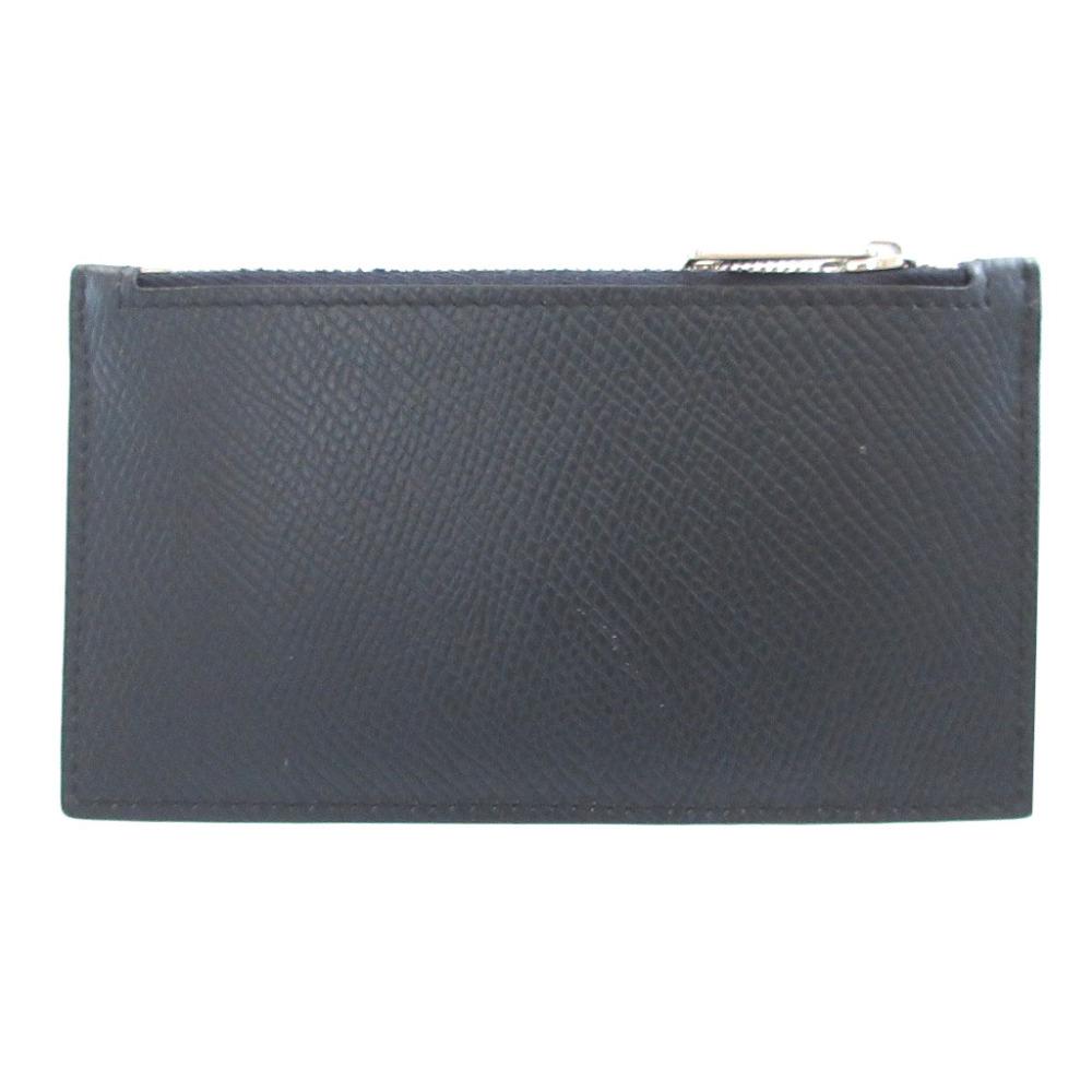 Used AUTHENTIC CELINE Fragment case Compact Zip Card HolderCard Case Navy Leather