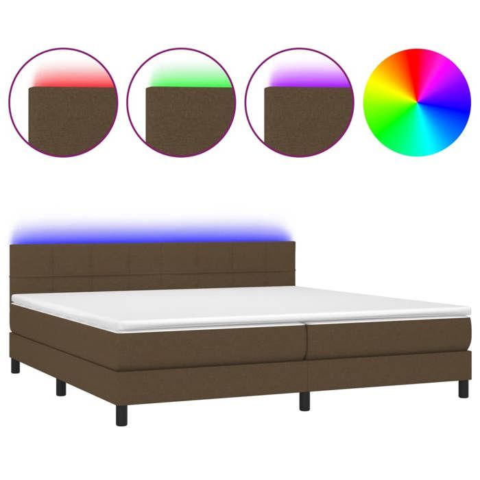 Maison Exclusive - Sommier à lattes de lit matelas et LED Marron foncé 200x200 cm